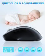 2025 AI Mouse, Bluetooth Wireless Mouse with Voice Input Search, Voice and Word Translation, Form Document Output, Code Generation, AI Writing, AI Drawing, Rechargeable, for Windows, macOS(Black)
