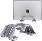 Adjustable Dual Vertical Laptop Stand - Supports 2 Devices Holder, Fit for All Laptops(10-30mm Thickness) - Fashion Design, Adjustable Width, Anti-Slip & Scratch-Resistant, Patented Design