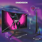 CRUA 27" Curved Gaming Monitor, 280Hz FHD (1920X1080P), 1800R VA Panel, 120% sRGB, Support AMD FreeSync, Low Blue Light, Ultra-Smooth Esports Display, HDMI 1.4 & DP 1.2, Wall Mountable Installs-Black