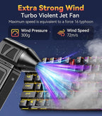 Compressed Air Duster, 360000 RPM Electric Air Duster, Rechargeable Cordless Air Blower Power Turbo Fan,5 Gears Adjustable Jet Dry Blower Replace Air Can for Keyboard Computer Car Outdoor Home