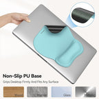 TECKNET Gel Mouse Pad with Wrist Rest, Ergonomic Office Mousepad with Wrist Support - Non-Slip & Smooth Surface Comfortable Desk Accessories Mat for Office, Gaming and Study - LT.Blue