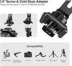 elitehood Aluminum Tripod Phone Mount Adapter for DJI RS 4 Mini, Magnetic Smartphone Tripod Mount with Arca-Standard & Hot Shoe Plate for Camera, Cold Shoe Phone Mount Fit iPhone 16 15 14 Series