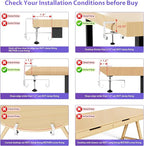 Univivi No Drill Under Desk Cable Management Tray, 48" Cord Organizer for Table, Clamp/Screw Mount Desk Cable Management, Premium Fabric Cable Management Tray for Office, Home (Extra Large)