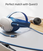 Syntech Link Cable 16 FT Compatible with Meta Quest 3S/Oculus Quest 3, Quest2/Pro/Pico4 Accessories and PC/SteamVR, High Speed PC Data Transfer, USB 3.0 to USB C Cable for VR Headset, Elemental Blue