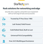 StarTech.com 2U Wall Mount Network Rack - 14 in Deep (Low Profile) - 19" Patch Panel Bracket for Shallow Server, IT Equipment, Network Switches - 77lbs/35kg Weight Capacity, Black (RACK-2U-14-BRACKET)