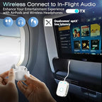 Bluetooth Transmitter Receiver, 2-in1 Wireless Adapter for Airplane, Bluetooth 5.3 Transmitter for TVs, Gym Equipment, Cars,Use with 3.5mm Jack and RCA Cable