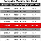 Computer Privacy Screen Protector 22 Inch with Hp Dell Acer Asus Samsung LG and More, Removable Security Shield Filter for 16:10 Aspect Ratio Monitor Like ViewSonic Sceptre AOC Koorui BenQ(22" Diagonal 16:10 1 Pack)