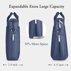 Voova Laptop Bag Case 15 15.6 16 Inch, Computer Sleeve Messenger Bag with Shoulder Strap Expandable Waterproof Business Briefcase for Men Women to Work Travel School, Fit 14-16 Inch Laptop, Blue