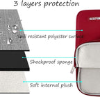 MOSISO Laptop Case 15 inch, 15 inch Laptop Sleeve Compatible with MacBook Air 15 M4 A3241 M3 A3114 M2 A2941 2025 2024 2023,Dell XPS 15,Polyester Vertical Computer Sleeve Bag with Pocket, Red