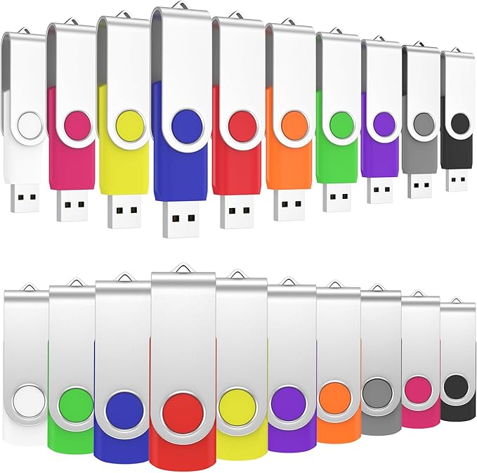 ABLAZE 32GB Flash Drives 500 Pack, USB 2.0 Thumb Drives Bulk Swivel Memory Stick Bulk USB 500 Pack Pendrives 32GB (Mixcolors)