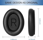 GEVO Ear Pads Cushions Replacement for Bose QC35 ii QC35, Earpads for Bose QuietComfort 35ii 35 Headphones with Protein Leather Noise Isolation Memory Foam (Black)