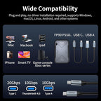 1TB Portable SSD, Up to 2050MB/s, USB 3.2 Gen2 USB-C, IP68 Water & Dust Resistant, Shockproof, External Solid State Drive for Smart TV, Cameras, iPhone 16/15, Windows, Mac and Other Devices (FP90)