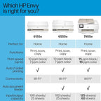 HP Envy 6155e Wireless All-in-One Color Inkjet Printer, Print, scan, Copy, Duplex Printing Best-for-Home, 3 month Instant Ink trial included (714L5A)