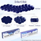 Cloud Wrist Rest for Keyboard and Mouse, Memory Foam PU Leather Keyboard Wrist Rest with Ergonomic Support, Non-Slip Base, Cute Arm Rest Pad & Palm Cushion, Office Desk Accessory, Dark Blue