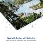 Hokafenle Mouse Pad, Natural Landscape Mouse Pad, Forest Waterfall Mousepad, Premium-Textured Square Waterproof Mouse Mat Non-Slip Rubber Base Mouse Pads for Office Laptop