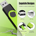 EASTBULLUSB Flash Drive Bulk 2GB 20 Pack with Lanyards USB 2.0 Thumb Drive Bulk Memory Stick Swivel Pen Drive for Storage and Backup 2GB 20 Pack, Green