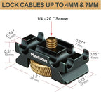 MINIFOCUS Camera Cable Clamp with Arca Swiss System, Aluminum Alloy Tether Cable Block Clip with 4 Grooves, USB Cable Lock Clip Clamp HDMI Protector for All DSLR Cameras Cable