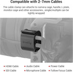 SmallRig Camera Clamp (4 pcs) for HDMI/SDI/Microphone Cable, DSLR Camera Cable Lock Mount Support 2-7mm