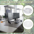 PATIKIL Desk Grommet 1-9/16", 8 Pcs Round Cable Grommet Cord Hole Cover with Adhesive Tape Flexible Table Wire Organizer for Office Home Table Countertop, White