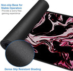 Gaming Mouse Pad, 31.5x15.7 inch Large Extended Computer Keyboard Mouse Mat, Water Resist Non-Slip Mousepad Rubber Base Long XXL Desk Mouse Pad for Gaming, Office & Home, Marble Red