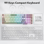 HUO JI Z-99 Wired Mechanical Keyboard, Creamy Sound, Hot Swappable Pre-lubed Linear Switches, Gasket Structure with Sound Dampening Foam, RGB Backlit, 99 Keys Custom Gaming Keyboard for PC/Mac,Gray