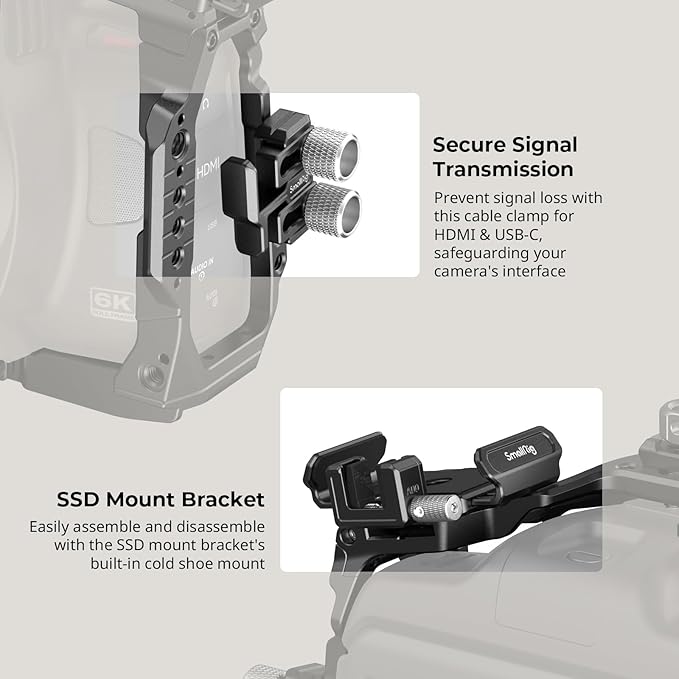 SmallRig Camera Cage Advanced Kit for Blackmagic Design Cinema 6K, Only for BMCC 6K, with Top Handle, Rotating Side Handle, SSD Bracket, Cable Clamp, Lens Mount Adapter, 15mm Rods and Baseplate - 4575