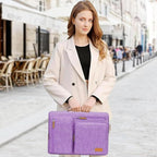 MOSISO 360 Protective Laptop Case 15 inch, 15 inch Laptop Sleeve Compatible with MacBook Air M4 M3 M2 2025 2024 2023, Dell XPS Plus, Side Open Carrying Case with 4 Zipper Pockets&Handle, Lilac