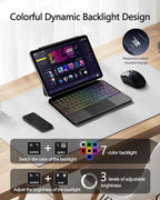 ORDA iPad Pro 11 Inch Case with Keyboard (M4/2024) iPad Pro Magic Keyboard with 7 Colors Backlight,Easy-Set Magnetic Stand,Precise Multi-Gesture Trackpad,Shortcut Keys,Ultra-Slim,On-The-Go Protection