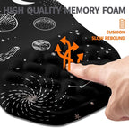 Ergonomic Slope Mouse Pad Wrist Support, Wrist Rest Mousepad for Carpal Tunnel Pain Relief with Massage Bulge and Slow Rebound Memory Foam (12x8 inch, Galactic System)
