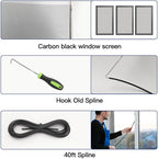 Screen Door Mesh Replacement Kit with All Tools Include Window Screens Mesh 48"x117", Screen Roller, Screen Spline, Spline Hook, Yolovit