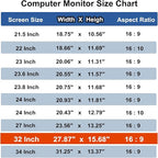 32 Inch Computer Privacy Screen Shield [2 Pack] for 16:9 Widescreen Desktop Monitor - Anti-Glare Blue Light Privacy Filter and Anti Spy Privacy Screen Protector Film