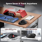 seenda Wireless Trackball Mouse Ergonomic - Bluetooth Rollerball Mouse Rechargeable, Multi Devices Connection Thumb Control Mice Compatible for Mac/Android/Windows Computers - Black&Red