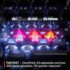 SteelSeries Apex Pro Gen 3 OmniPoint 3.0 HyperMagnetic Switches — Adjustable Actuation — Rapid Trigger — Game-Ready Presets — Protection Mode — Rapid Tap/SOCD — OLED — RGB — PBT Keycaps — USB-C