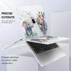for MacBook Pro 16 inch Case 2021 2022 2023 2024 Release A3186 A3403 M4 A2991 M3 A2780 M2 A2485 M1 Pro/Max, Hard Shell Case with Screen Protector & Keyboard Cover, Elephant & Giraffe