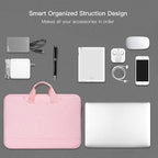 11.6-12.9 Inch Laptop Bag Sleeve Women Ladies TSA Travel Briefcase with Organizer for Lenovo Chromebook Flex 3 11, Macbook Air 13 A2337, Acer Chromebook Spin 311, Surface Pro 7/6/5/4 HP Dell Case,Pink