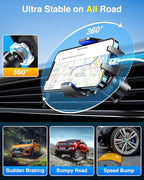 VANMASS Ace Car Phone Holder Mount New Upgraded [Military Steel Hook & Super Suction Cup] Handsfree Cell Phone Holder Car Dash Windshield Air Vent Stand for iPhone 14 13 12 Pro Max Samsung Truck,Blue
