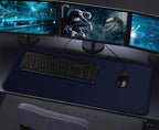 Large Extended Gaming Mouse Pad with Stitched Edges, Durable Non-Slip Natural Rubber Base, Waterproof Computer Keyboard Pad Mat for Esports Pros/Gamer/Desktop/Office/Home - Dark Blue