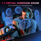FIFINE PC Gaming Headset, USB Headset with 7.1 Surround Sound, Detachable Microphone, Control Box, 3.5mm Headphones Jack, Over-Ear Wired Headphones for PS5/Xbox/Switch, Black-AmpliGame H9