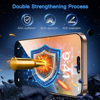 Uyiton Compatible with iPhone 16 Pro Screen Protector (Anti-Blue Light) - [Easy to Install] Shatterproof Full Coverage [Case Friendly] 9H Tempered Glass Screen Protector for iPhone 16 Pro, 2 Pack