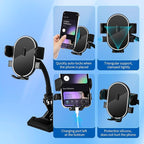 ROCKFREE Clip Phone Holder with 360° Gooseneck Arm & Auto-Locking Clamp,Short/Medium/Long Arm Options for Desk, Mic Stand, Table,Treadmill – Fits 4-7" Smartphones(Medium-5.9 inch Arm)