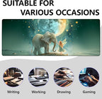 Fairy and Elephant Large Mouse Pad, Gaming Mouse Pad, Keyboard Mat, Non-Slip Rubber Base, Office Accessories, Desk Mat, MousePads for School, Work, Home Decor Gifts 31.5" x 11.8"