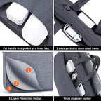 Voova Laptop Bag 17 17.3 Inch Water-resistant Laptop Sleeve Case with Shoulder Straps & Handle, Computer Case Cover Slim Briefcase Compatible with 17-18” Hp Dell Asus Acer, Grey