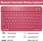 Keyboard Case for iPad 11th 10th Generation - iPad 10th Generation Case with Detachable Wireless Keyboard - Smart Folio Cover with Pencil Holder for 11-inch A16 2025 10.9-inch 2022, Red
