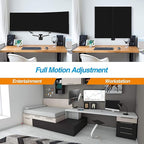 AVLT Dual Extended 13"-32" Monitor Wall Mount fits Two Flat/Curved Computer Monitor Full Motion Height Swivel Tilt Rotation Adjustable Monitor Arm - VESA/Cable Management