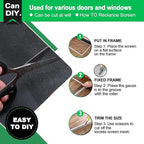 QWR Pet Proof Window Screen and Screen Door Replacement, 48"x 360" Upgraded Durable Thickened Vinyl Coated Wire-Like Mesh for Sliding Screen Door,Patio,Windows(Rolled Package)