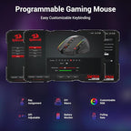 Redragon Wireless Gaming Mouse, Ergonomic Mouse 16000 DPI with Rapid Fire Key, 9 Macro Buttons, 170-Hour Durable Power Capacity and RGB Backlight Wired/Wireless Mouse for Laptop/Mac/PC