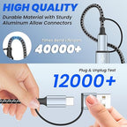 Travel Essentials 4 in 2 Dual Type C Multi Charging Cable for Apple Watch Charger,USB A/USB C Multiple Charger Cable/Cord for All Devices Compatible with iWatch Ultra/SE/10-1,iPhone 16-11 and More-5FT