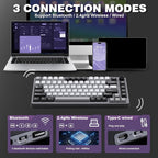 YUNZII B75 PRO Wireless Mechanical Keyboard,75% Layout with Knob,Hot Swap Gasket Custom Structure,Creamy Pre-lubed Switches,RGB Backlit,BT/Type-C/2.4G for Win/Mac(Cocoa Cream V2 Switch,Dark Grey)