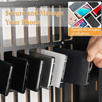 Cell Phone Holder Classroom 36 Slots Wooden Cell Phone Storage Cabinet Pocket Chart with Handle and Security Lock for Classroom Office (36 Grid Cabinet Black)