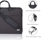 Voova Laptop Bag 17 17.3 Inch Waterproof Laptop Sleeve Case with Shoulder Straps & Handle, Computer Case Cover Slim Briefcase Compatible with 17-18” Hp Dell Asus Acer, Black